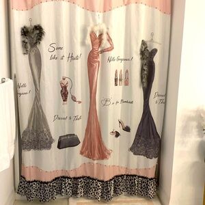 Unique Shower curtain w/ matching waste vessel